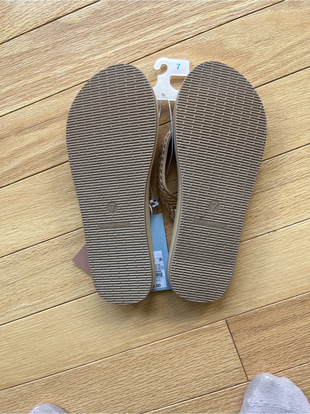 Shade & Shore Tan Braided Thong Sandals - Picture 4 of 4